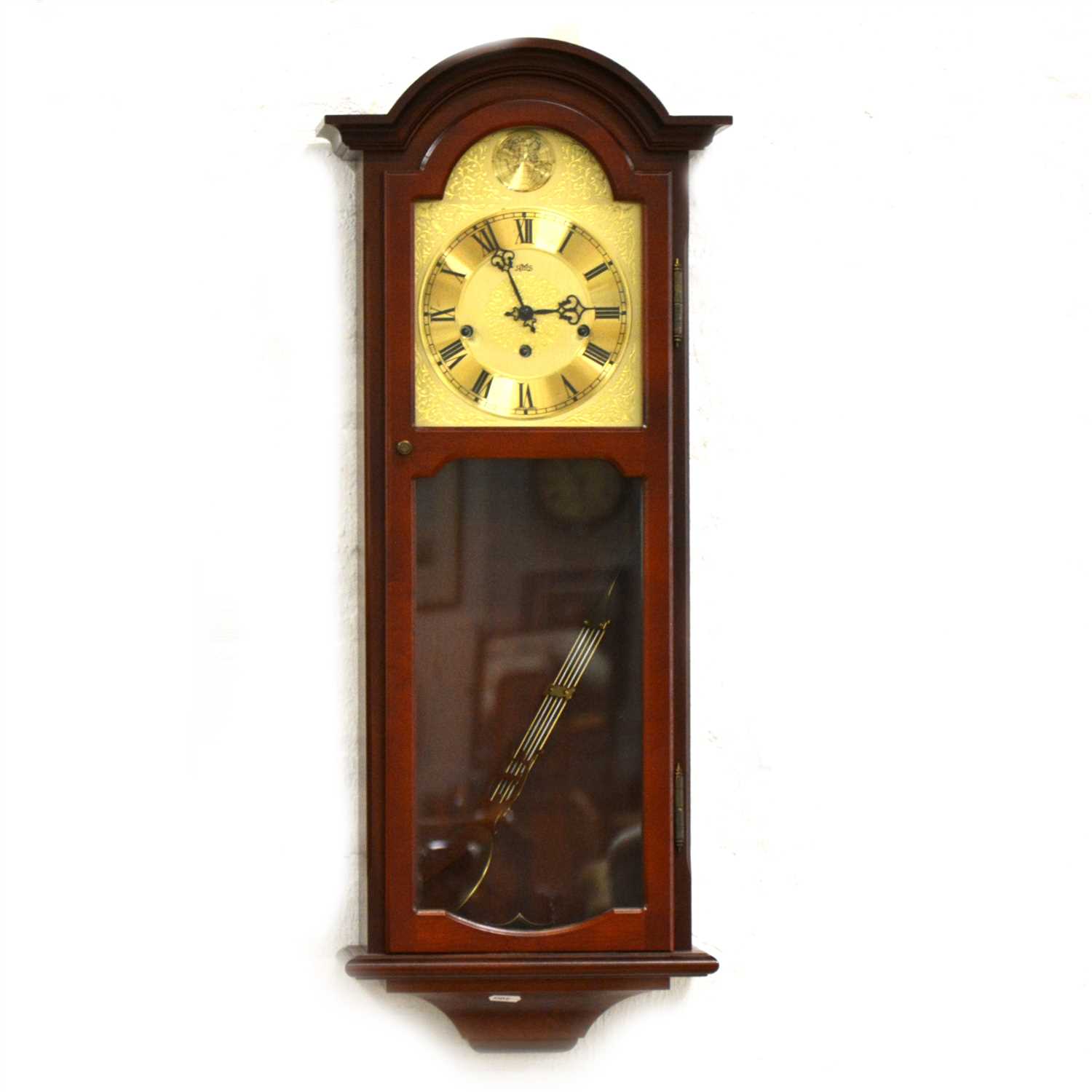 Lot 301 Modern German wall clock, by AMS, stained
