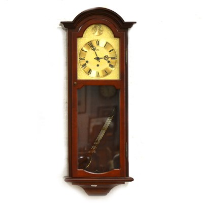 Lot 301 - Modern German wall clock, by AMS, stained wood case