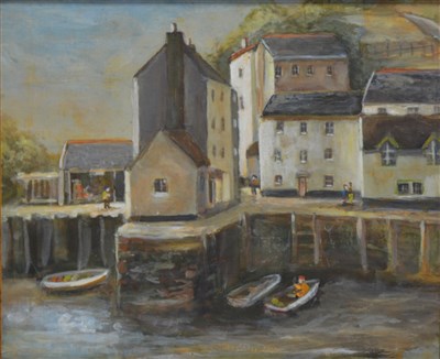 Lot 274 - Peter Carty, a pair of acrylics "Dawn in Polperro"