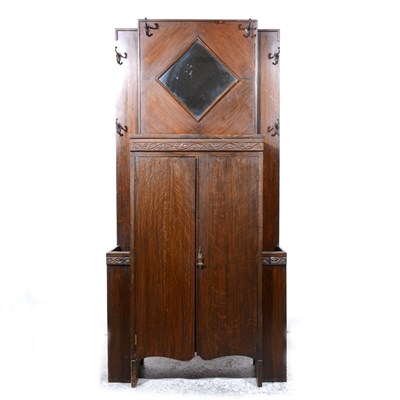 Lot 471 - 1940s oak hall stand