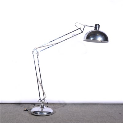 Lot 522 - A chrome-plated angle-poised standard lamp, ...