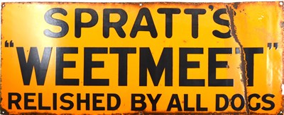 Lot 174 - Vintage Spratts 'WEETMEET' enamel sign