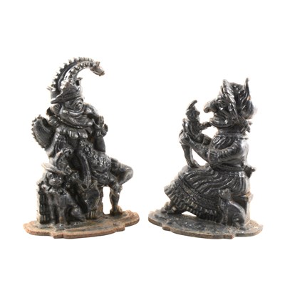 Lot 148 - Antique cast iron doorstops, modelled as Punch and Judy