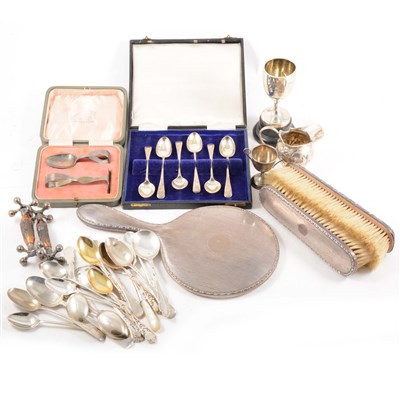 Lot 180 - A collection of silver flatware and other items
