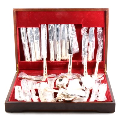 Lot 155 - A silver-plated canteen of cutlery by George Butler in the Kings pattern - eight place settings.
