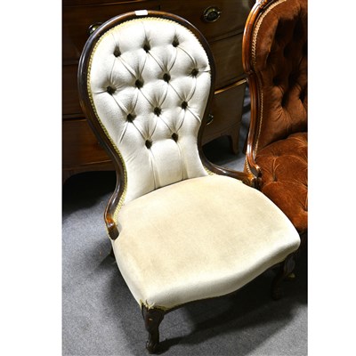 Lot 385 - A Victorian stained beechwood nursing chair