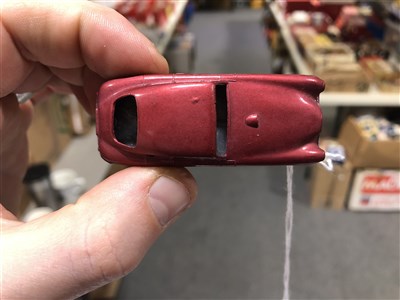 Lot 265 - Matchbox Toys; no.53 Aston Martin DB2, metallic red body, black plastic wheels, boxed