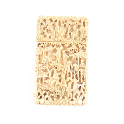 Lot 78A - Cantonese carved ivory card case.