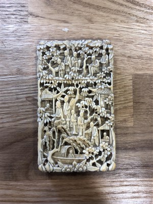 Lot 78 - Cantonese carved ivory card case.