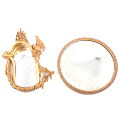 Lot 152 - A Rococo style gilt gesso wall mirror, and another mirror