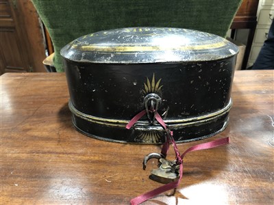 Lot 173 - A Barrister's wig, in an oval tin box, named H.E. MILNE Esq.