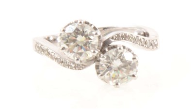 Lot 184 - A diamond two stone crossover ring