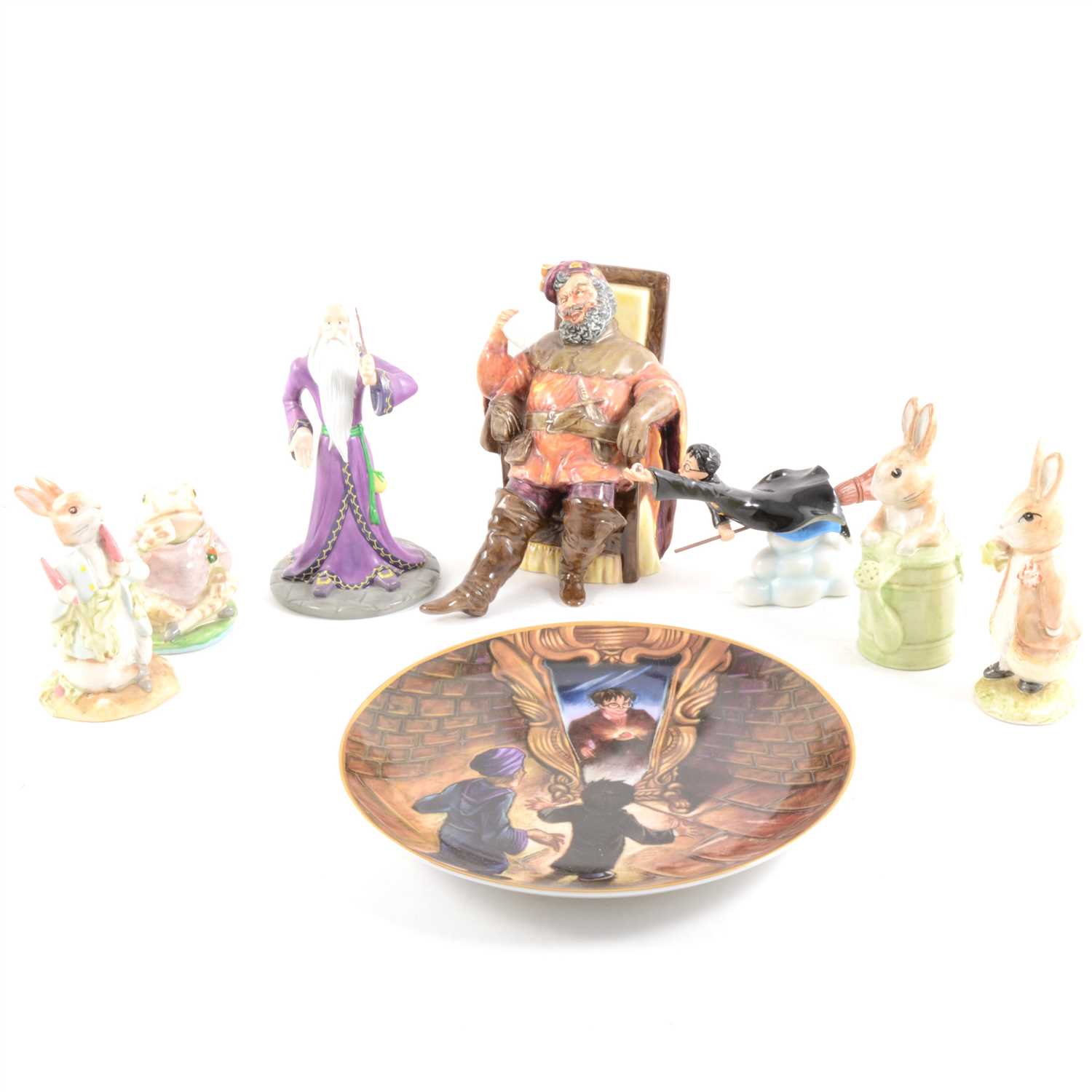 Lot 34 - A quantity of collectable ceramic figures, including Beatrix Potter and Harry Potter