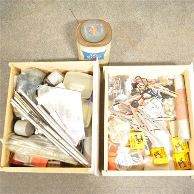 Lot 478 - Drawer containing Alloy metal stock and Drawer containing Rubber bands, Props, Engine mounts, stopwatch, etc.