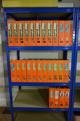 Lot 481 - 30 Storage Files containing 50 years of AEROMODELLER mags, 4 of MODELLAR and 1 of FLYING MODEL.