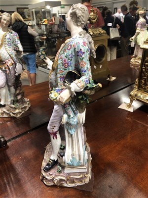 Lot 44 - A pair of large Meissen porcelain figures, Lady and Gentleman in 18th Century costume