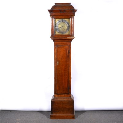 Lot 539 - An oak longcase clock, square brass dial, signed Rich. Hackett, ...