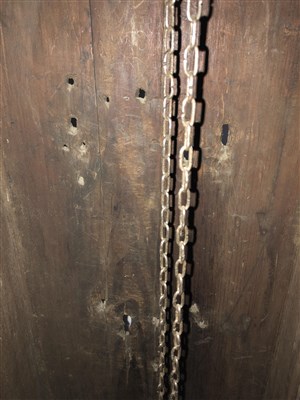 Lot 540 - An oak longcase clock, square brass dial,...