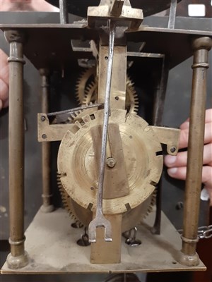 Lot 540 - An oak longcase clock, square brass dial,...