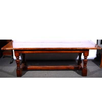 Lot 543 - Reproduction oak refectory dining table,...