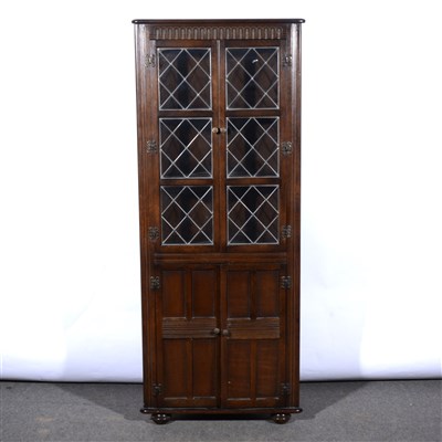Lot 538 - Reproduction oak free-standing corner cabinet, ...