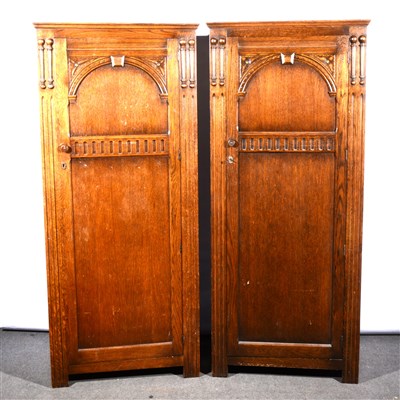 Lot 577 - A pair of plywood hall robes, ...