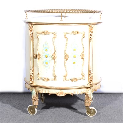 Lot 827 - An Italian painted drinks trolley, 20th Century, signed Pellizzoni.