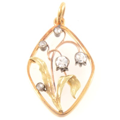 Lot 220 - A diamond set floral pendant.