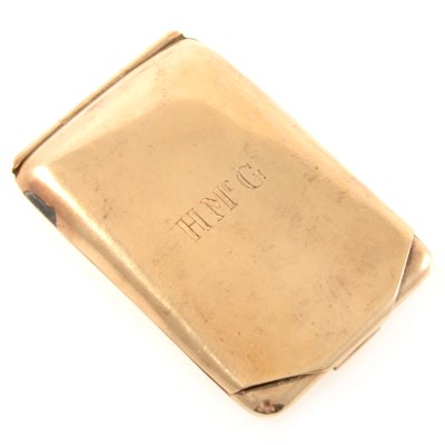 Lot 281 - A 9 carat yellow gold book match holder.