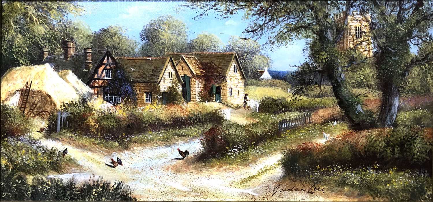 Lot 466 - Gordon Lees, Pastoral Church at Frampton, Devon, and A Farming Village at Frampton