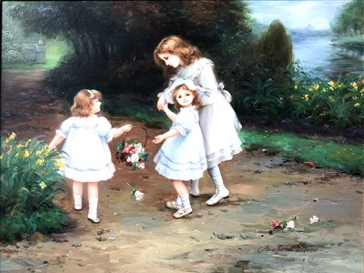 Lot 503 - Richard Moore, Marie, Natalie and Yvette, oil on board.