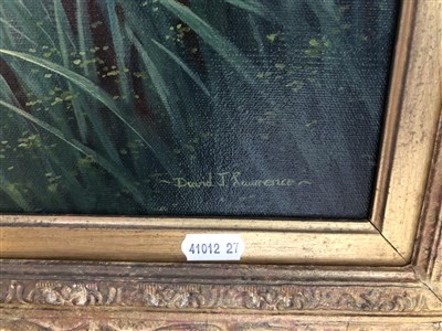 Lot 502 - David J Lawrence, Good Prospects, a Kingfisher on the River Dart, oil on canvas