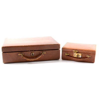 Lot 150 - Brown leather travelling jewellery case, J C Vickery, Regent St