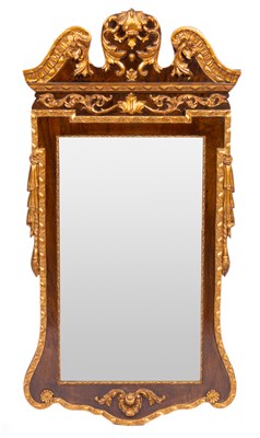 Lot 440 - A George I style walnut and parcel gilt pier glass, 20th Century