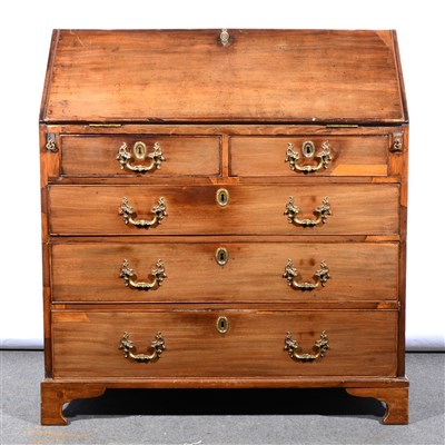 Lot 618 - A George III mahogany bureau, fall front...