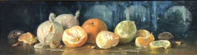 Lot 479 - Sylvester, Still life of fruit, oil on canvas