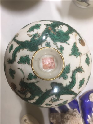 Lot 53 - A Chinese vase, flared rim, ovoid body, polychrome enamels, ...