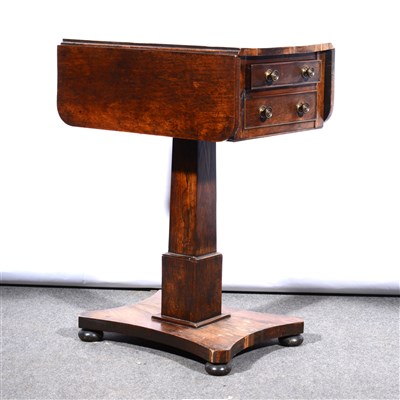 Lot 619 - A Victorian rosewood work table, rectangular...
