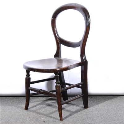 Lot 594 - A Victorian mahogany hall chair, carved and...