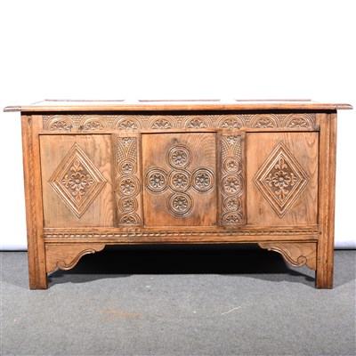 Lot 563 - A joined oak coffer