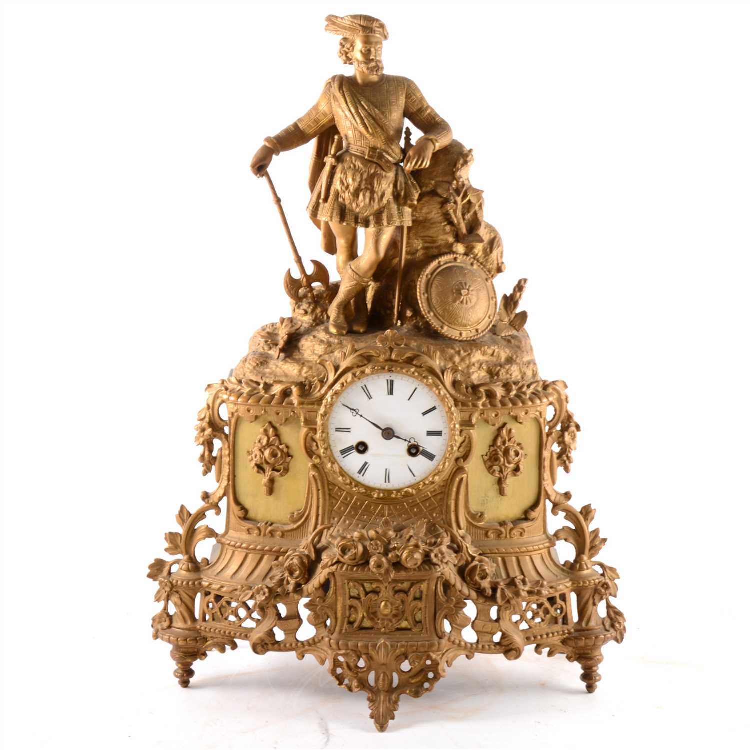 Lot 213 - A late 19th Century French gilt spelter mantel clock