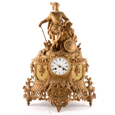 Lot 213 - A late 19th Century French gilt spelter mantel clock