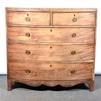 Lot 620 - A Victorian mahogany bowfront chest of drawers,...