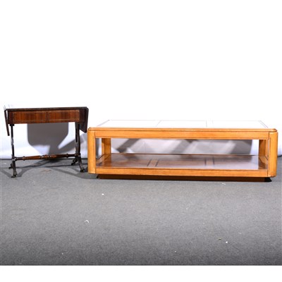 Lot 500 - A contemporary stained wood coffee table, ...