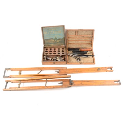 Lot 88 - Artist's equipment, including etching tools, paintbox, easels, lino-cutting tools, etc