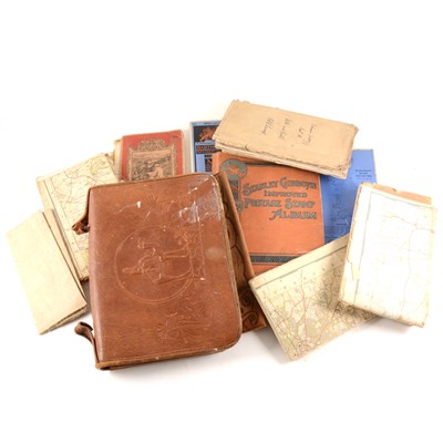 Lot 131A - Bartholomew's canvas maps, leather photograph album, stamps and ephemera.