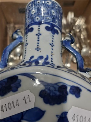 Lot 40 - Chinese blue and white porcelain moon flask