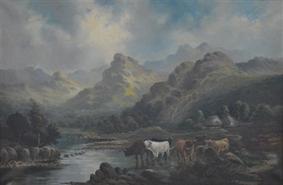 Lot 248 - James Gregory, Highland cattle, oil on canvas