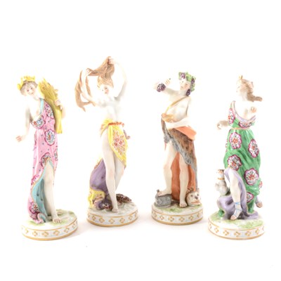 Lot 4 - Continental porcelain figures, Diana, Ceres, Venus, and Bacchus, and four others
