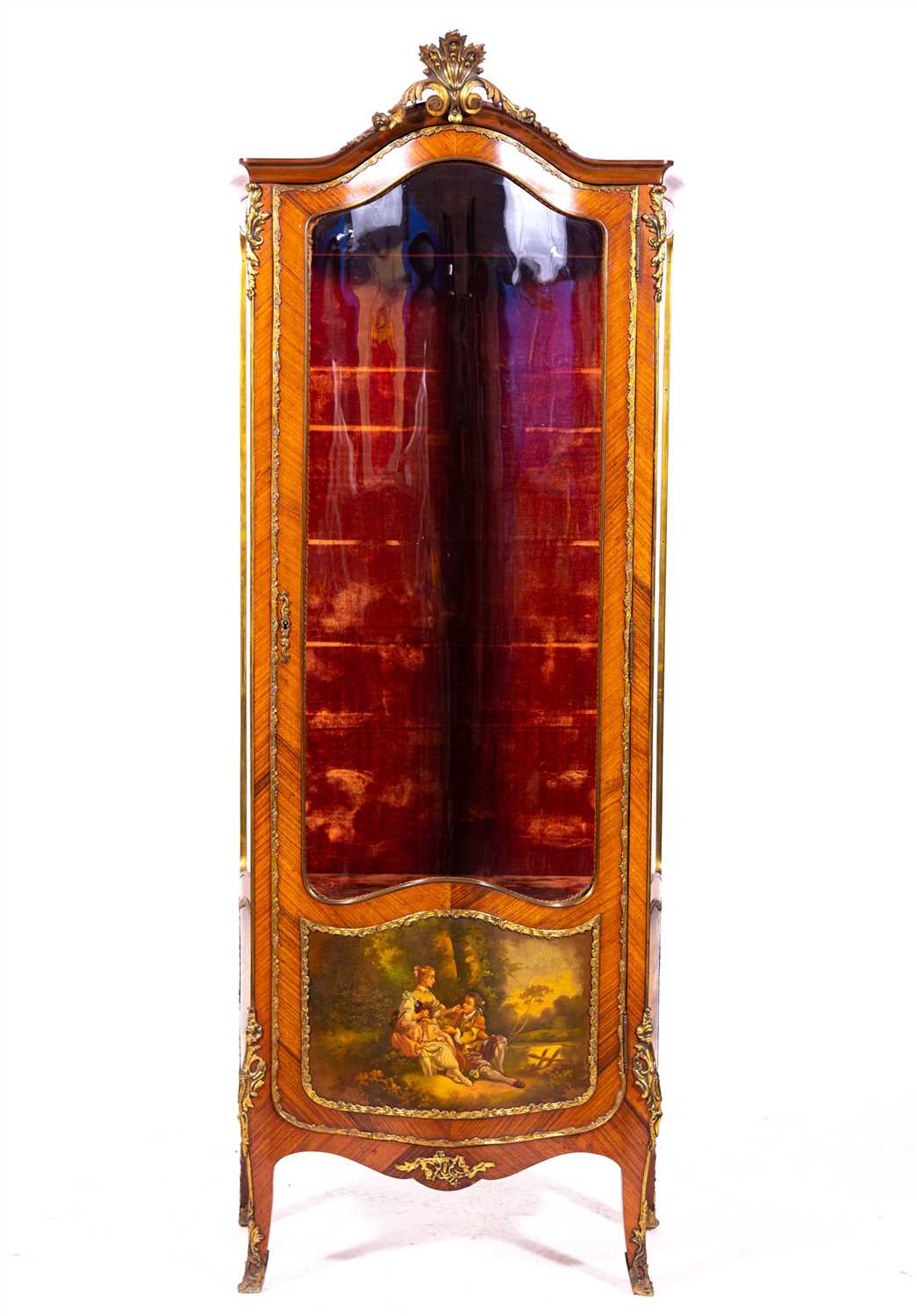 Lot 473 - A Louis XV style kingwood and gilt metal mounted vitrine, circa 1900